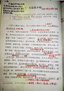 ​五年级语文下册第三课《月是故乡明》课文笔记，预习的好帮手