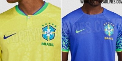 ​五星巴西！巴西国家队世界杯主客场球衣谍照：致敬2002夺冠20周年