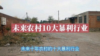 ​农村未来10大暴利行业，只有少数人知道的秘密！