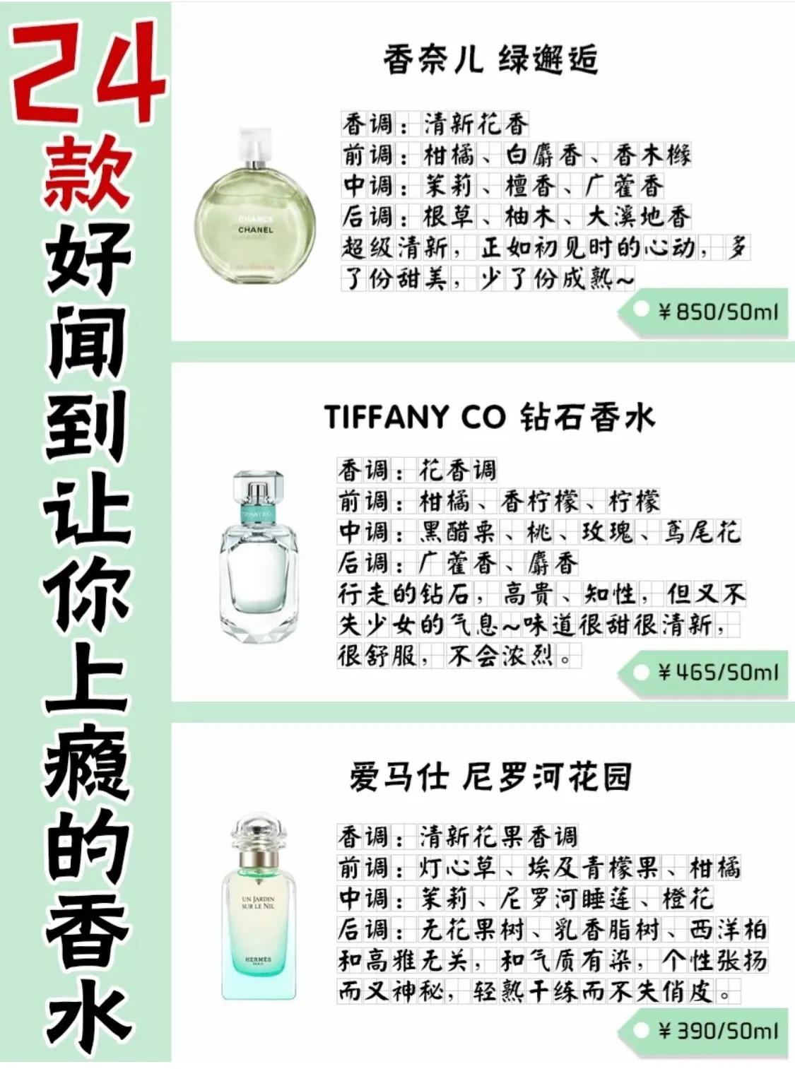 24款好闻的大牌香水推荐,每一款都是经典!